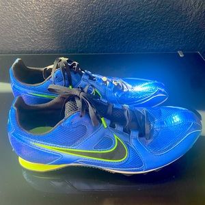 Royal blue Nike sprinting track shoes